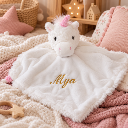 Doudou licorne personnalisé brodé – Opale