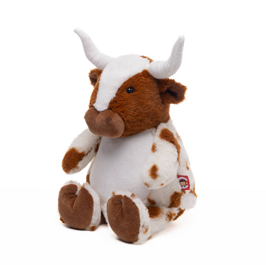 Vache texane en peluche personnalisée brodée - Cornélia
